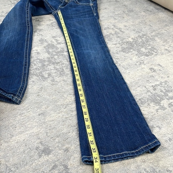 Miss Me Boot Cut Jeans Jeweled Rhinestone Bling Low Rise Y2K Sz 27 - Picture 9 of 14